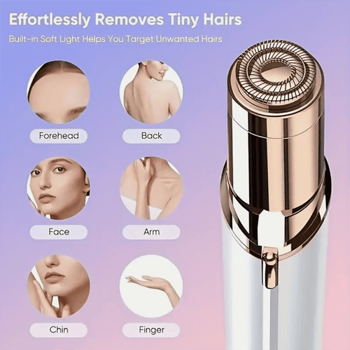 1PC Painless Facial Hair Remover for Women - Rechargeable Eyebrow &amp; Upper Lip Epilator Trimmer Shaver - Smooth Skin Hair Removal Device for Face &amp; Body. (White)