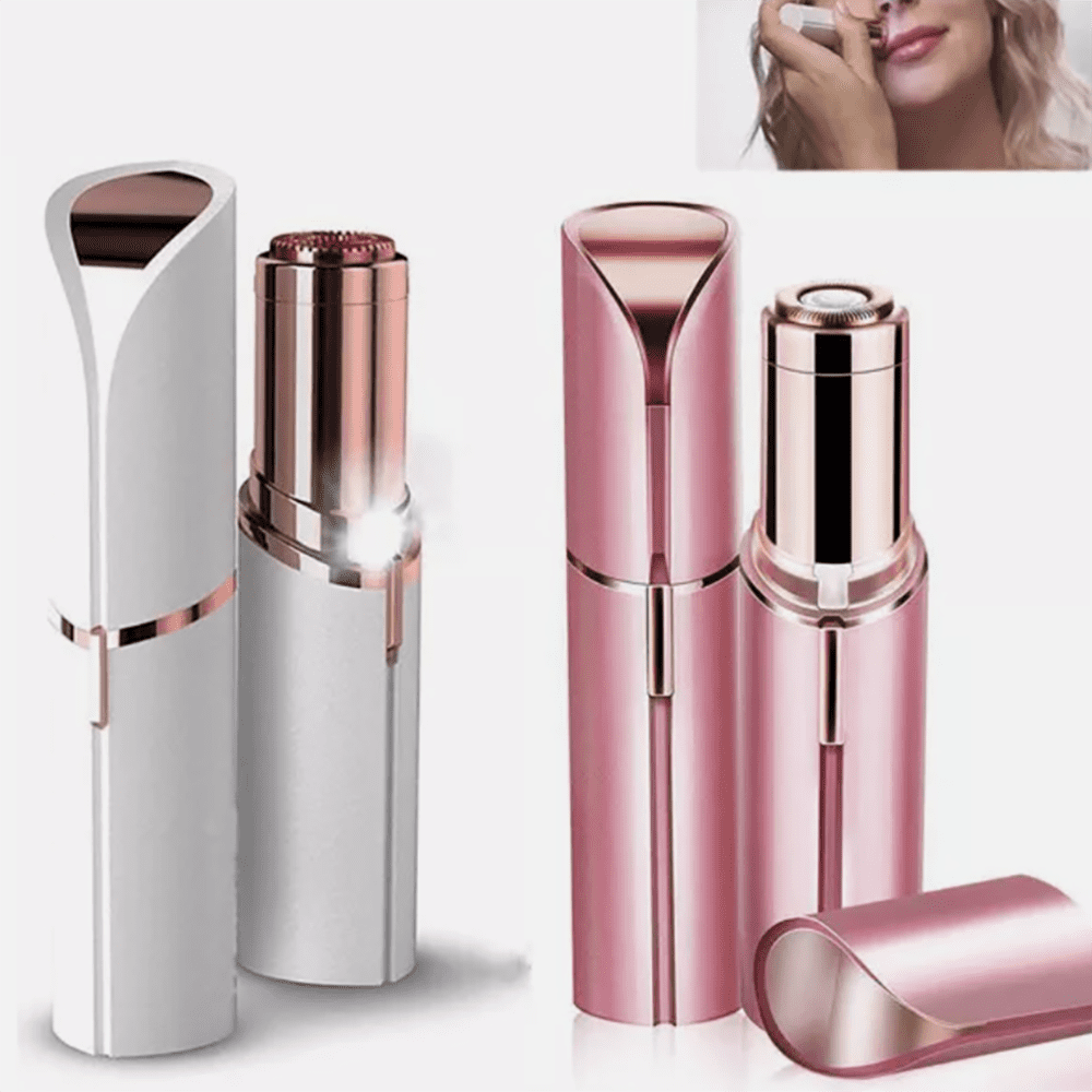 1PC Painless Facial Hair Remover for Women - Rechargeable Eyebrow &amp; Upper Lip Epilator Trimmer Shaver - Smooth Skin Hair Removal Device for Face &amp; Body. (White)
