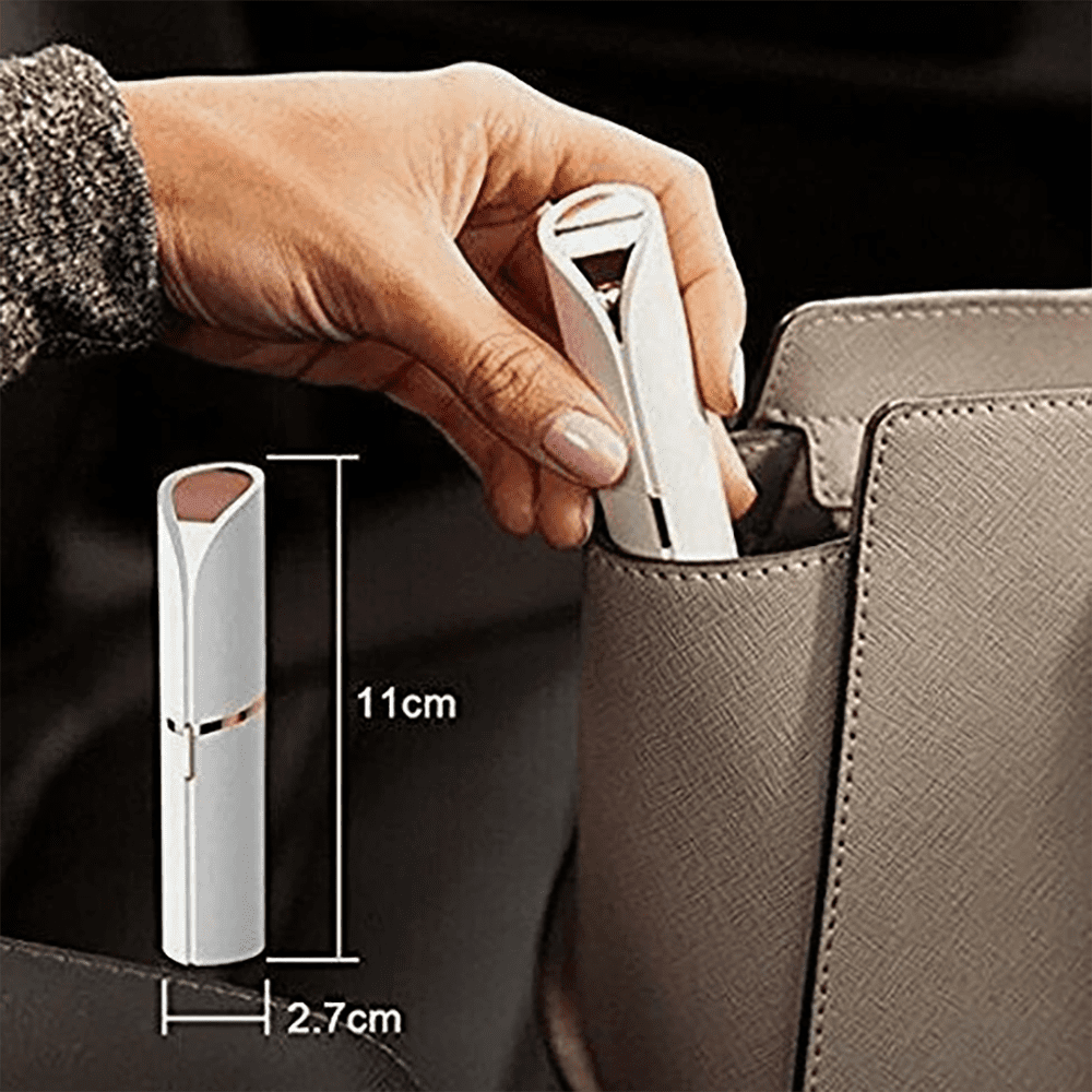 1PC Painless Facial Hair Remover for Women - Rechargeable Eyebrow &amp; Upper Lip Epilator Trimmer Shaver - Smooth Skin Hair Removal Device for Face &amp; Body. (White)