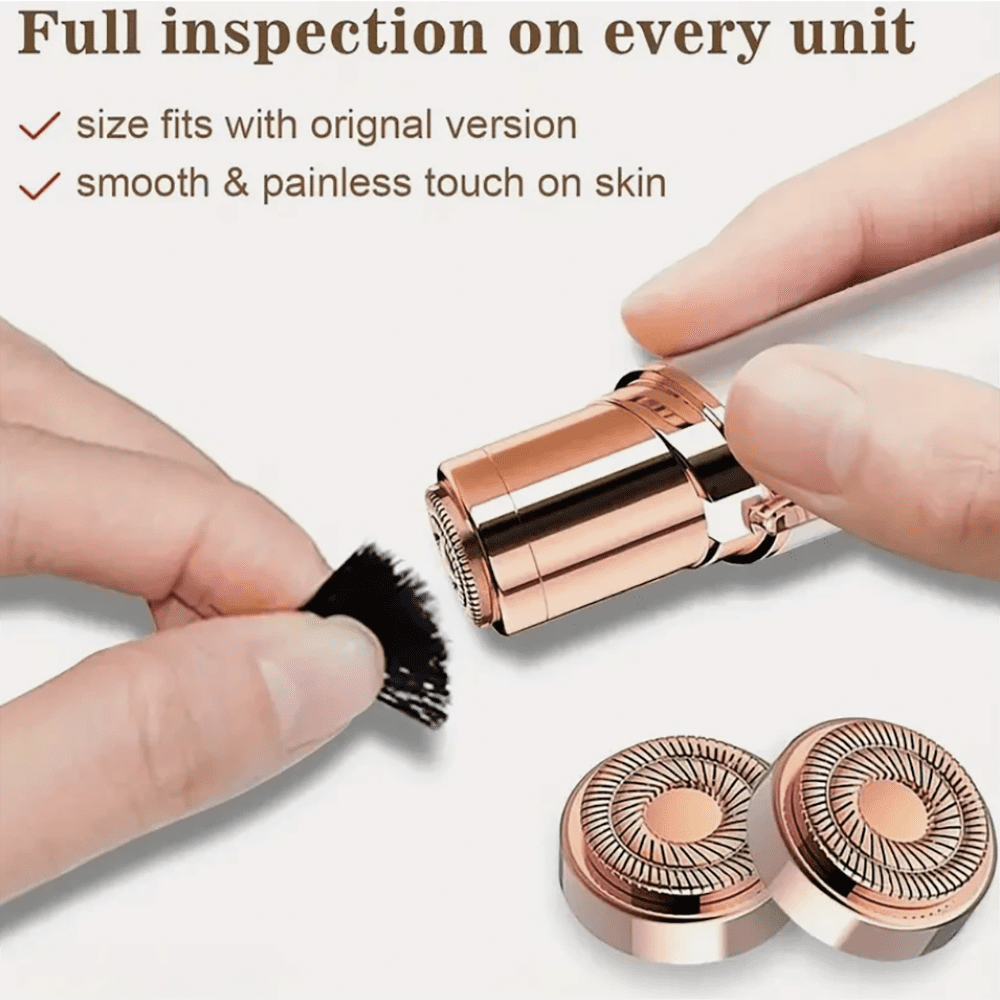 1PC Painless Facial Hair Remover for Women - Rechargeable Eyebrow &amp; Upper Lip Epilator Trimmer Shaver - Smooth Skin Hair Removal Device for Face &amp; Body. (White)
