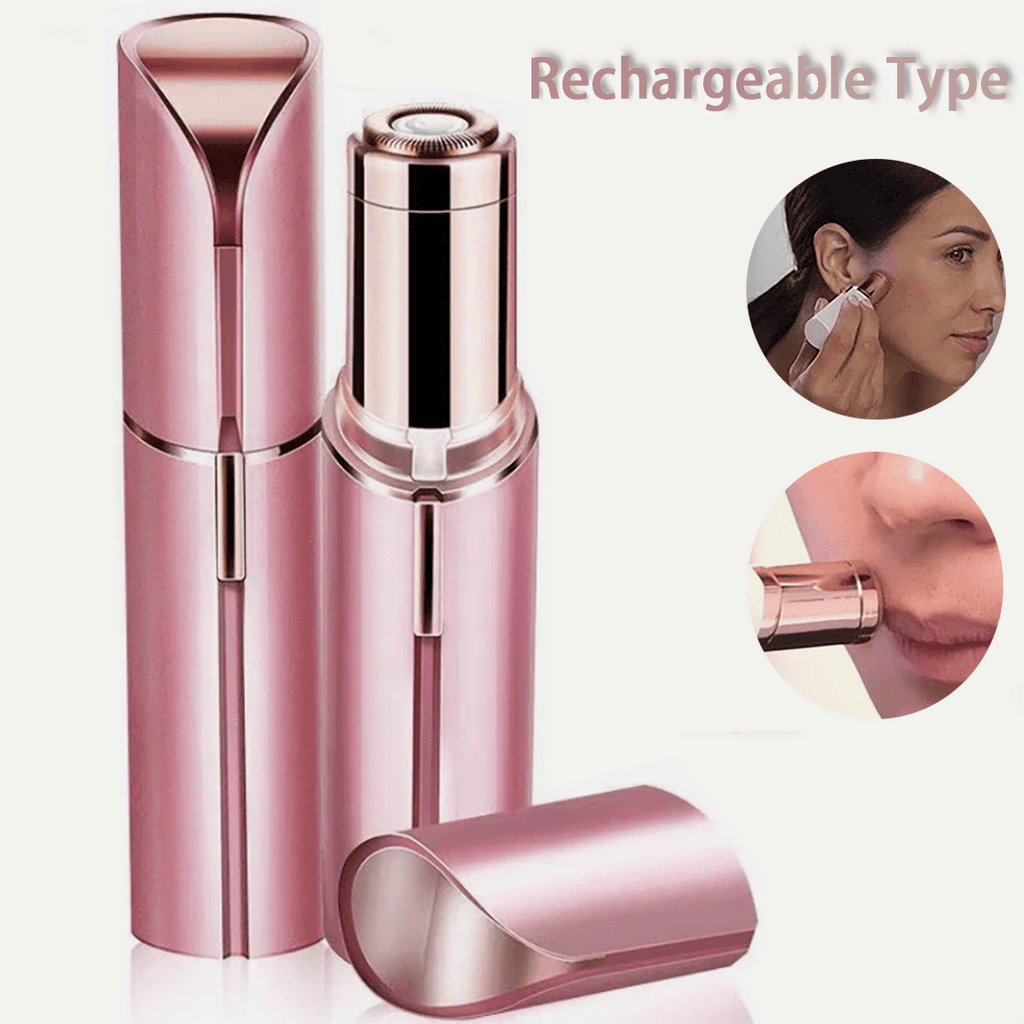 1PC Painless Facial Hair Remover for Women - Rechargeable Eyebrow &amp; Upper Lip Epilator Trimmer Shaver - Smooth Skin Hair Removal Device for Face &amp; Body. (White)