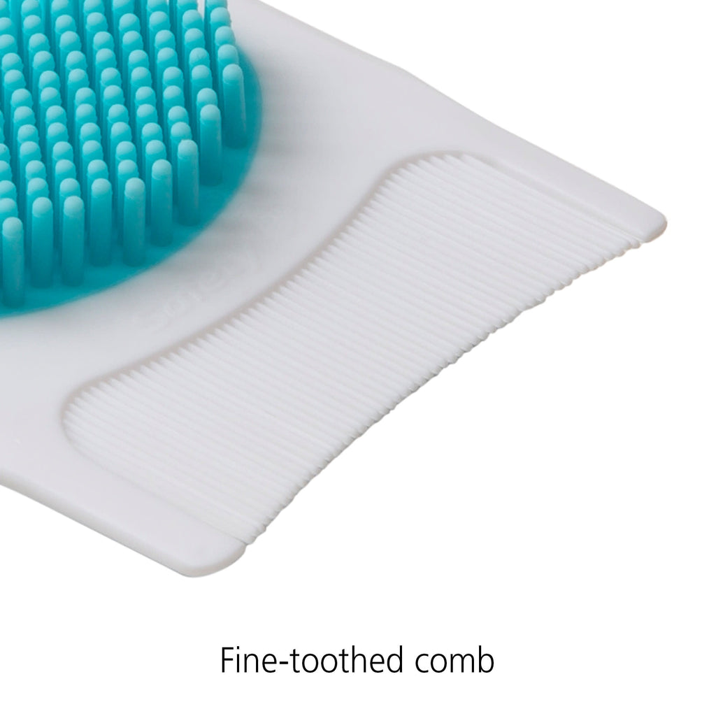 Safety 1st 2-In-1 Rubber Cradle Cap Baby Brush and Comb, Arctic