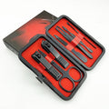 7pcs Manicure set, Nail Clippers Kit, Stainless Steel Manicure Kit, Nail Clipping Tools Portable Travel Grooming Kit, The Best Gift with Luxurious Case (Black-7)