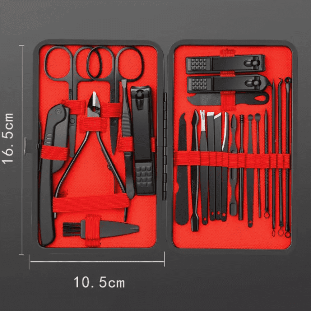 Professional Women's Manicure &amp; Pedicure Kit - 24-Piece Nail Care Set with Scissors, Tweezers &amp; Tools | Toe &amp; Finger Nail Grooming Essentials for Home/Spa.