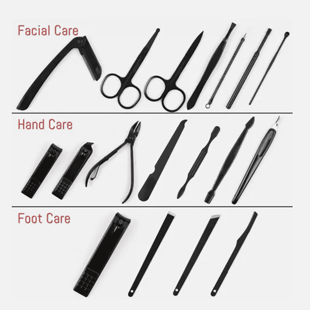 Professional Women's Manicure &amp; Pedicure Kit - 24-Piece Nail Care Set with Scissors, Tweezers &amp; Tools | Toe &amp; Finger Nail Grooming Essentials for Home/Spa.