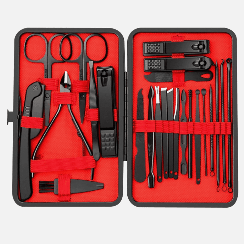 Professional Women's Manicure &amp; Pedicure Kit - 24-Piece Nail Care Set with Scissors, Tweezers &amp; Tools | Toe &amp; Finger Nail Grooming Essentials for Home/Spa.