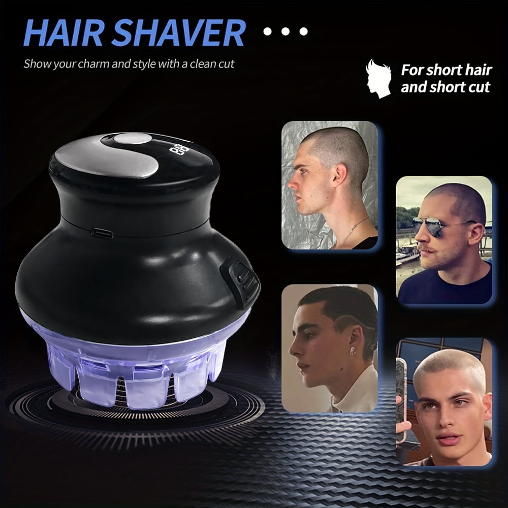 Waterproof Electric Hair Shaver, Hair Clipper, Circular Electric Hair Trimmer, Quick Cut Hair Clippers - USB Rechargeable LED Display Water Resistant Hair Clipper for Bald Men, Home Hair Maintenance