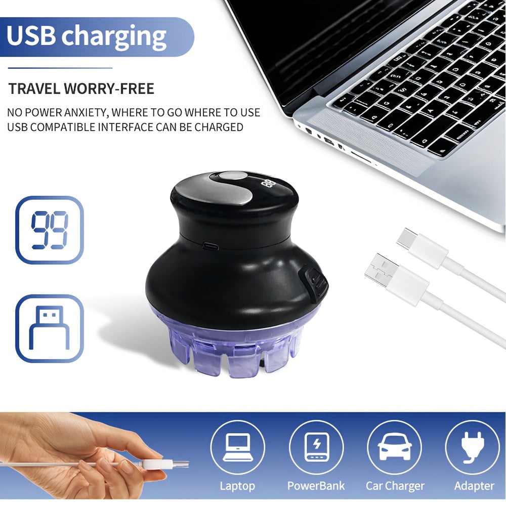 Waterproof Electric Hair Shaver, Hair Clipper, Circular Electric Hair Trimmer, Quick Cut Hair Clippers - USB Rechargeable LED Display Water Resistant Hair Clipper for Bald Men, Home Hair Maintenance
