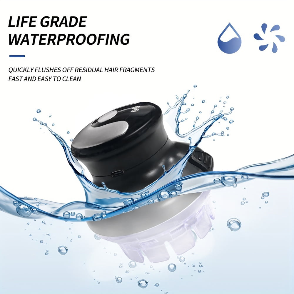 Waterproof Electric Hair Shaver, Hair Clipper, Circular Electric Hair Trimmer, Quick Cut Hair Clippers - USB Rechargeable LED Display Water Resistant Hair Clipper for Bald Men, Home Hair Maintenance