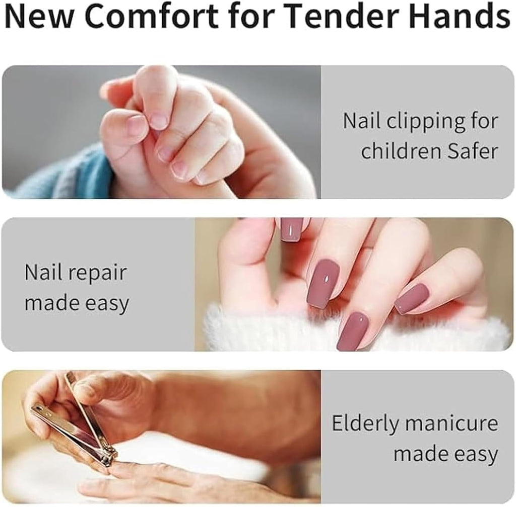 Electric Nail Clippers for Seniors, 3 in 1 Automatic Toe Nail Clippers for Thick Toenails Seniors, Smart 3 Speed Toenail Clippers with Led Light, Perfect for People with Reduced Mobility