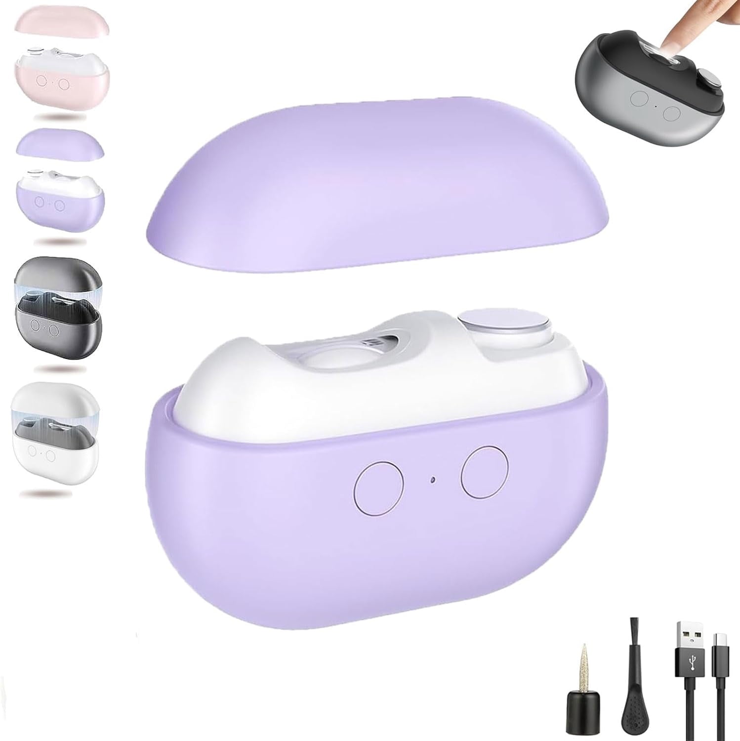 Electric Nail Clippers for Seniors, 3 in 1 Automatic Toe Nail Clippers for Thick Toenails Seniors, Smart 3 Speed Toenail Clippers with Led Light, Perfect for People with Reduced Mobility