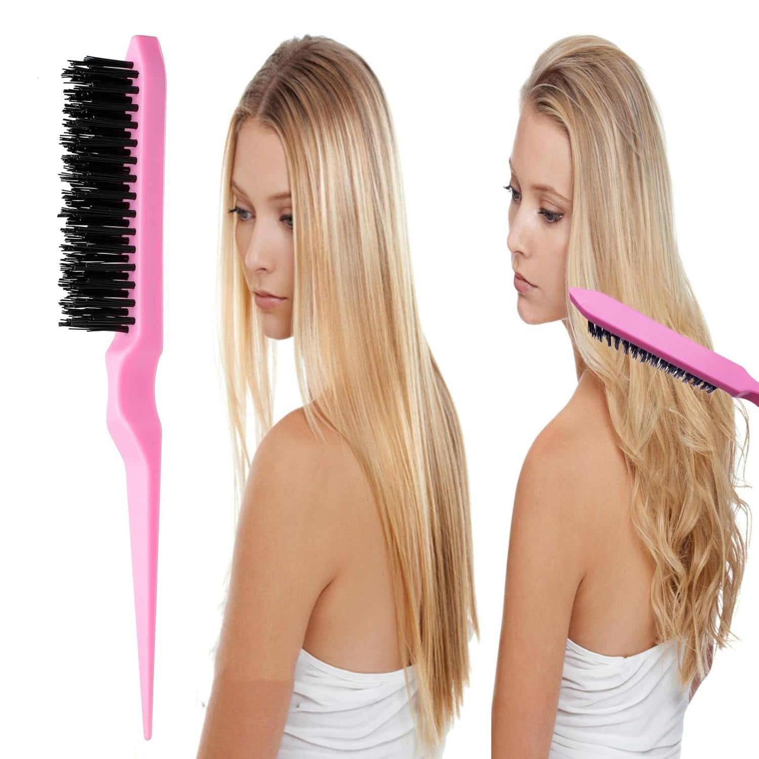 Hair styling comb set: five-piece set, three-piece set, pointed comb, selective dyeing comb, three-row detangling comb, eyebrow brush, fine hair brush, hair pulling needle.
