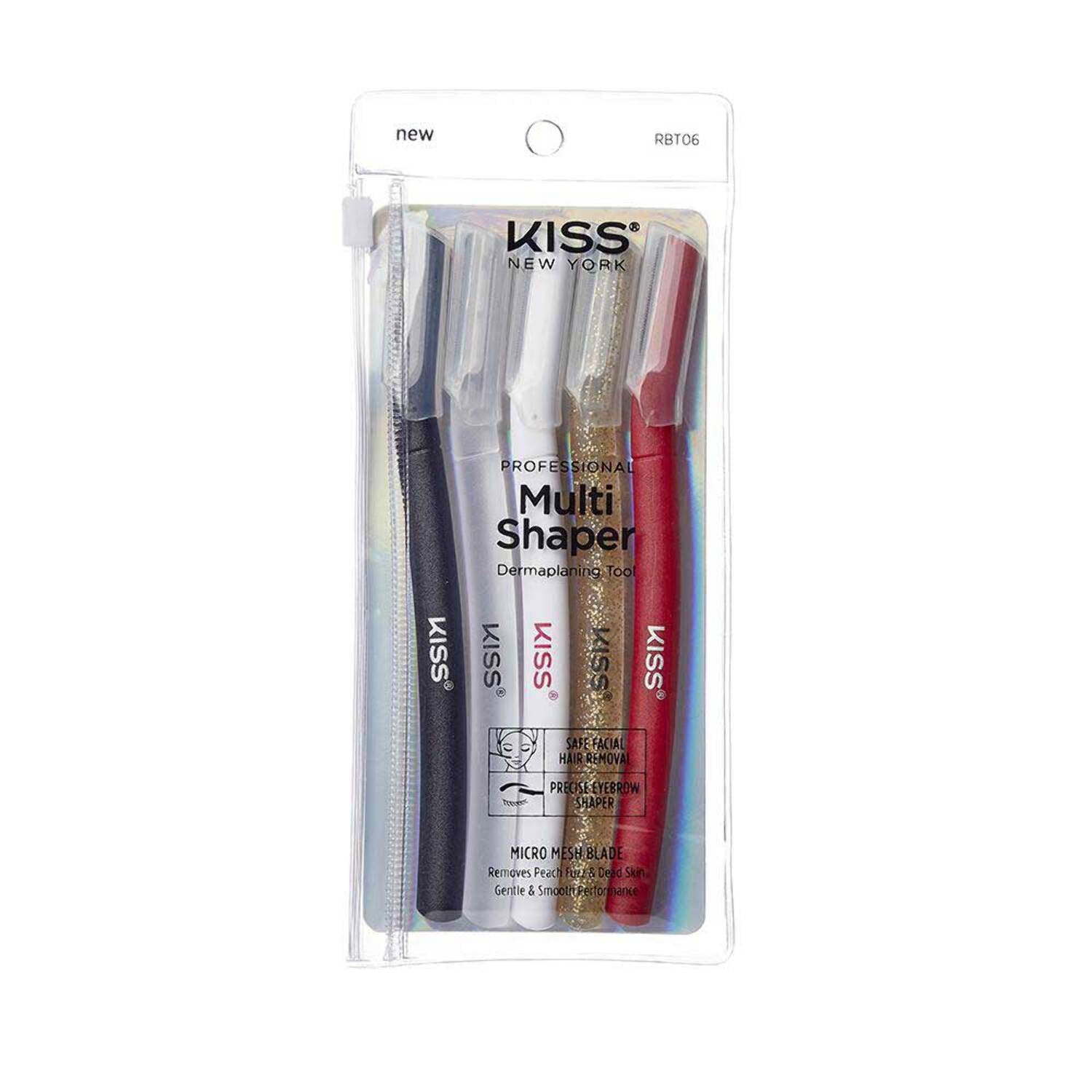 Kiss New York Eyebrow Razor Trimmer Facial Hair Shaper Remover, Multipurpose Exfoliating Dermaplaning Dermaplane Shaving Tools for Men &amp; Women 5 Count