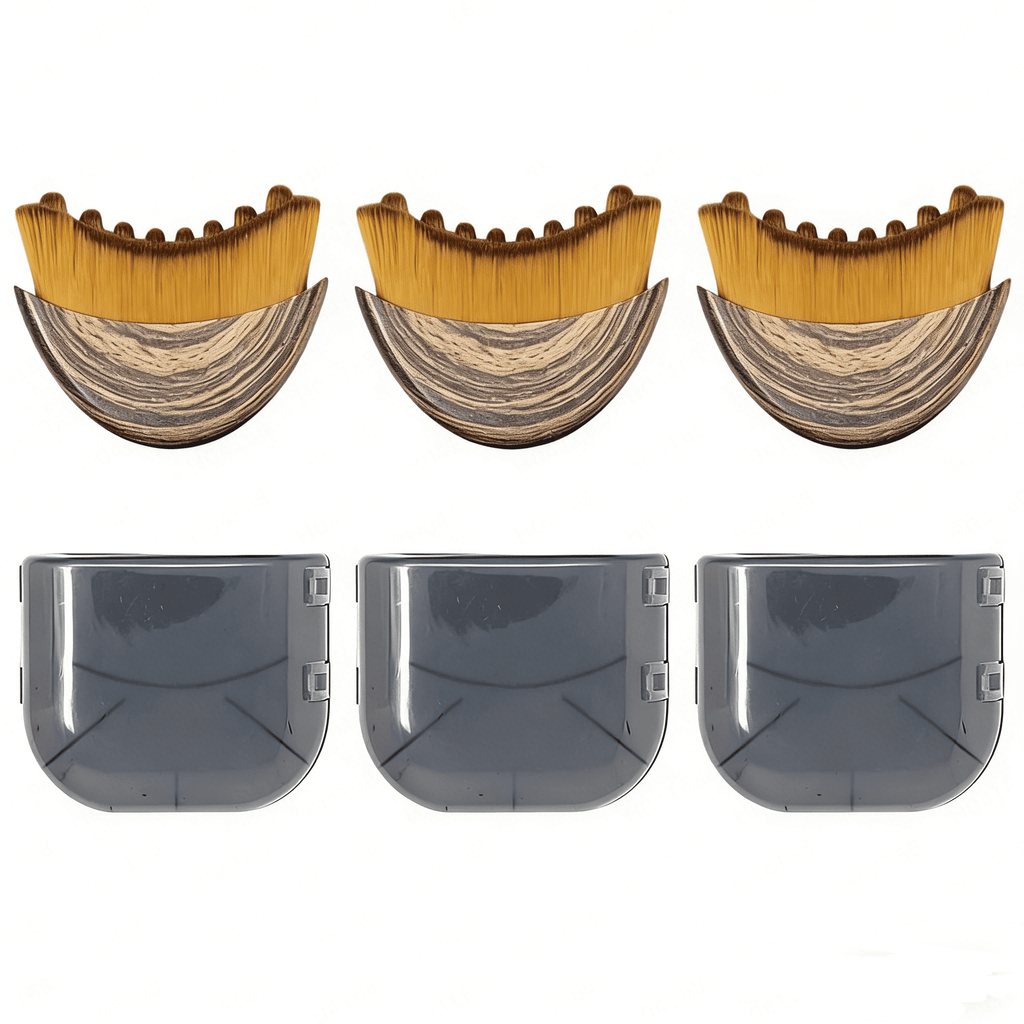 Lymphatic Contour Face Brush, Dry Brushing Face Brush, Lymphatic Drainage for Face, Chin &amp; Jawline Sculpting, Ergonomically Designed to Fit The Skin Precisely and Relieve Fatigue(With case,3PCS)