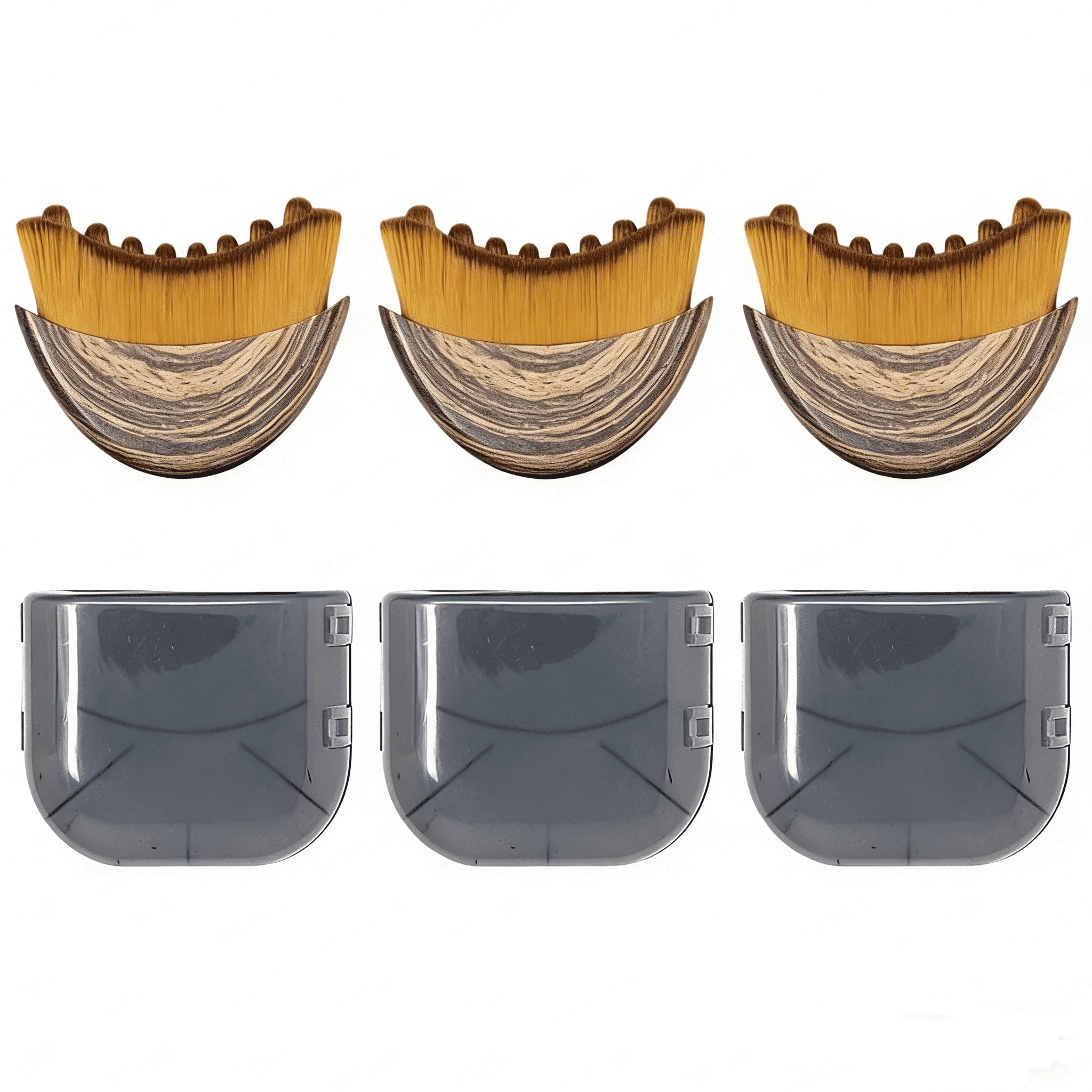 Lymphatic Contour Face Brush, Dry Brushing Face Brush, Lymphatic Drainage for Face, Chin &amp; Jawline Sculpting, Ergonomically Designed to Fit The Skin Precisely and Relieve Fatigue(With case,3PCS)