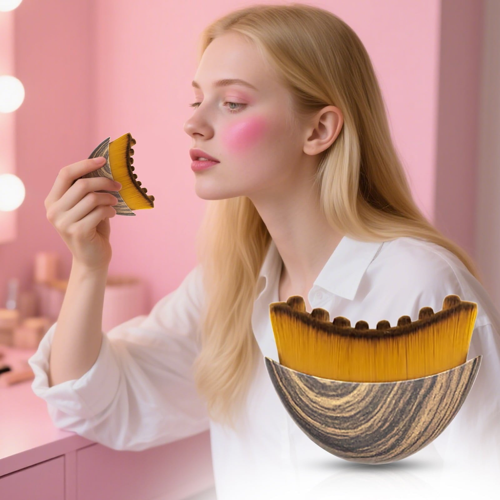 Lymphatic Contour Face Brush, Dry Brushing Face Brush, Lymphatic Drainage for Face, Chin &amp; Jawline Sculpting, Ergonomically Designed to Fit The Skin Precisely and Relieve Fatigue(With case,3PCS)