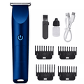Men Professional Electric Hair Clippers &amp; Beard Trimmer Kit, Cordless Rechargeable Grooming Set with 4 Guide Combs, Waterproof Shaver, USB Charging, Blue