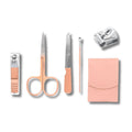 6-Piece Nail Care Grooming Kit with Case – Peach Pink