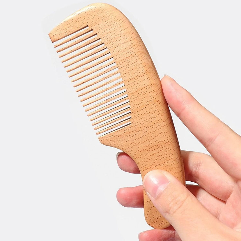 2pcs Baby Natural Wooden Handle Hair Brush and Comb Set Baby Bath Massage Beech Wool Brush Massage Brush