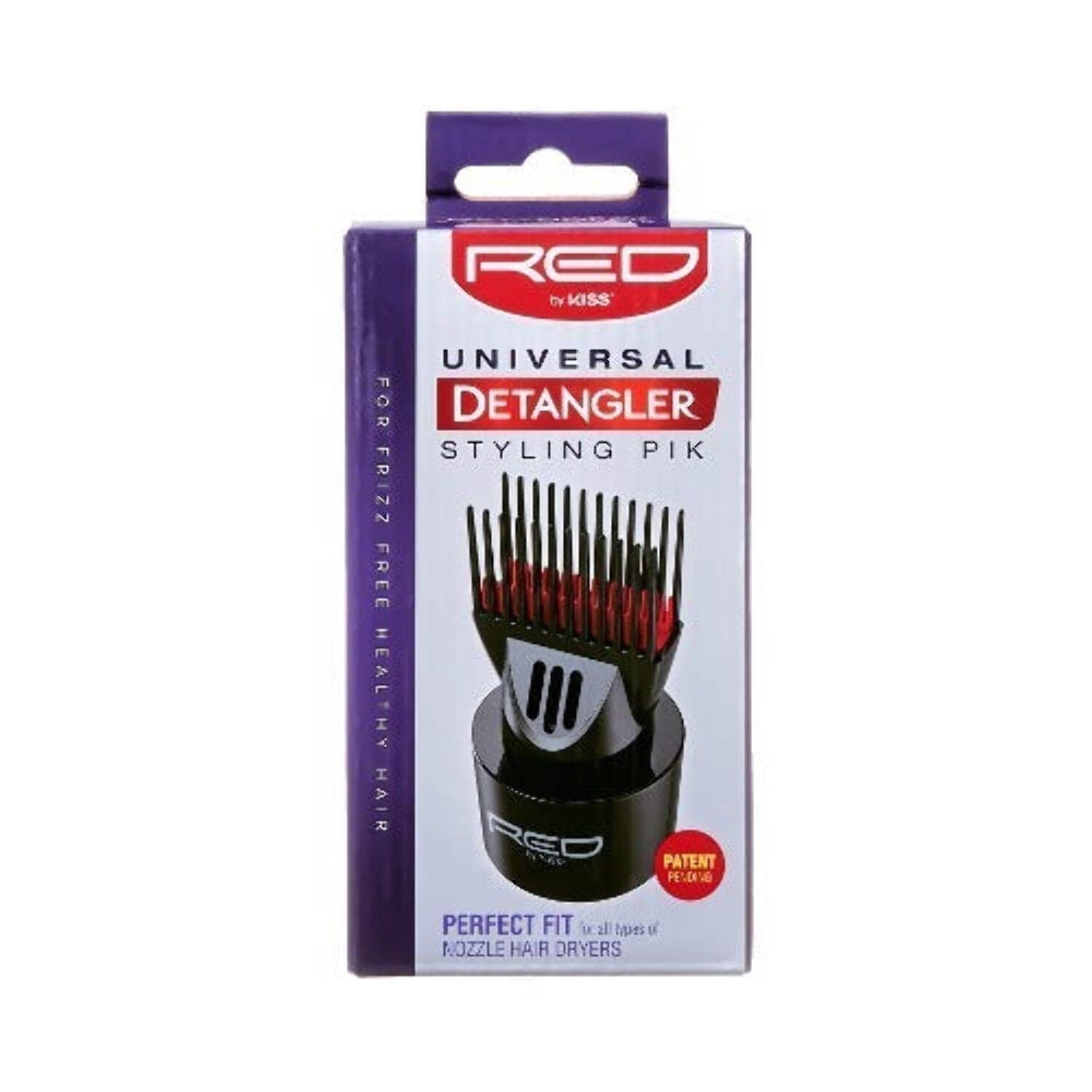RED by Kiss Universal Detangling Blow Dryer Hair Styling Pik, Heavy-Duty Nylon, Frizz Free Straightening, Ideal for Natural Hair, Weaves, Wigs, Compatible with All Dryers