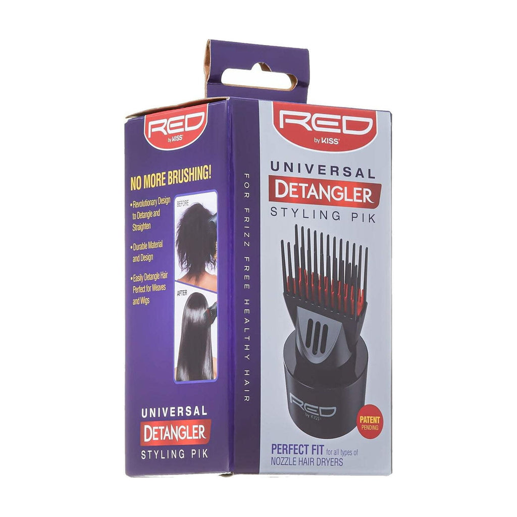 RED by Kiss Universal Detangling Blow Dryer Hair Styling Pik, Heavy-Duty Nylon, Frizz Free Straightening, Ideal for Natural Hair, Weaves, Wigs, Compatible with All Dryers