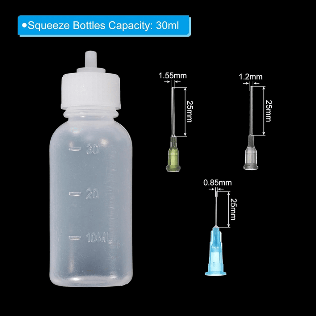 1 Oz Precision Applicator Bottles, 4Pcs 30ml Needle Tip Squeeze Bottle Small Squeeze Bottles Mini Needle Bottle