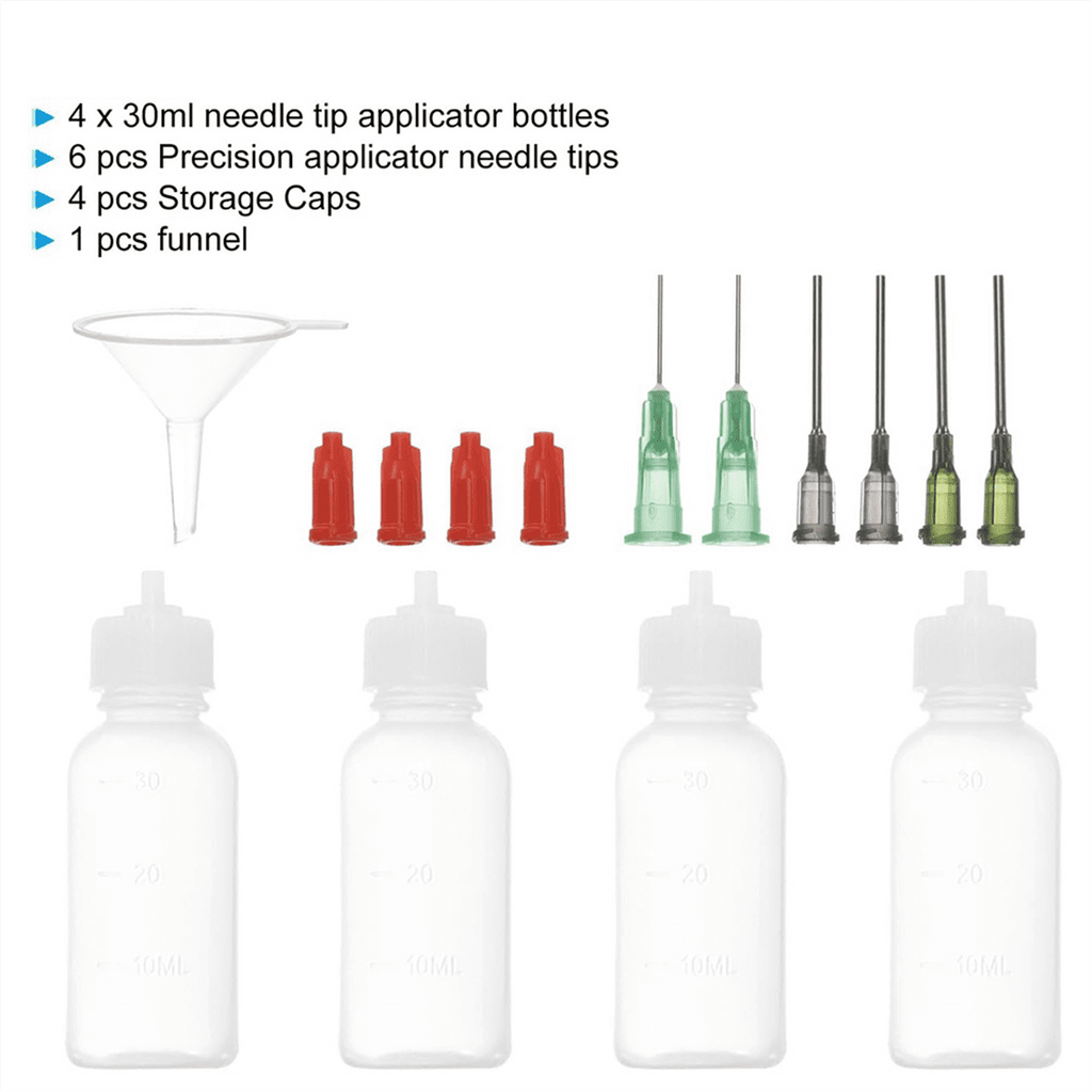 1 Oz Precision Applicator Bottles, 4Pcs 30ml Needle Tip Squeeze Bottle Small Squeeze Bottles Mini Needle Bottle