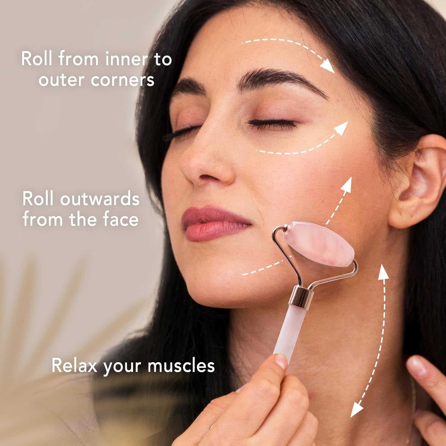 CozyNestFinds Face Massager Rose Quartz Face Roller &amp; Gua Sha Facial Tool Set, Muscle Tension Relief, Skin Care Gifts for Woman/Men, Skin Care Gifts
