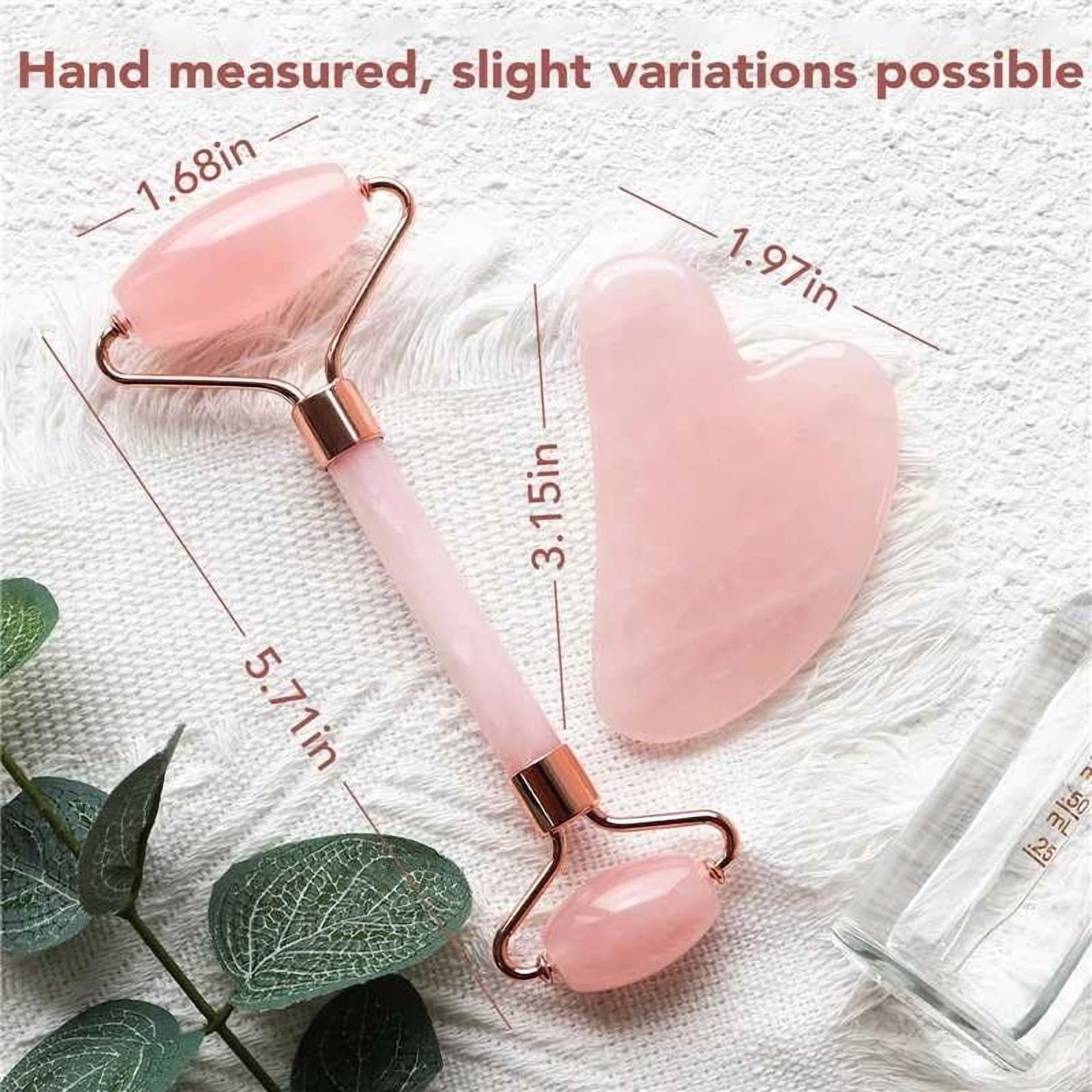 CozyNestFinds Face Massager Rose Quartz Face Roller &amp; Gua Sha Facial Tool Set, Muscle Tension Relief, Skin Care Gifts for Woman/Men, Skin Care Gifts