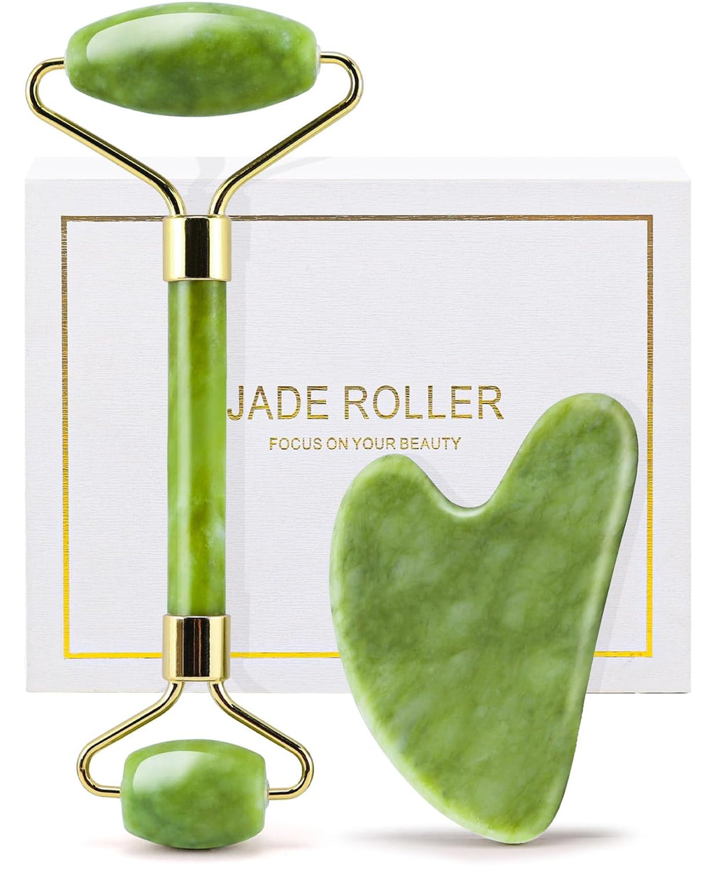 CozyNestFinds Face Massager Rose Quartz Face Roller &amp; Gua Sha Facial Tool Set, Muscle Tension Relief, Skin Care Gifts for Woman/Men, Skin Care Gifts