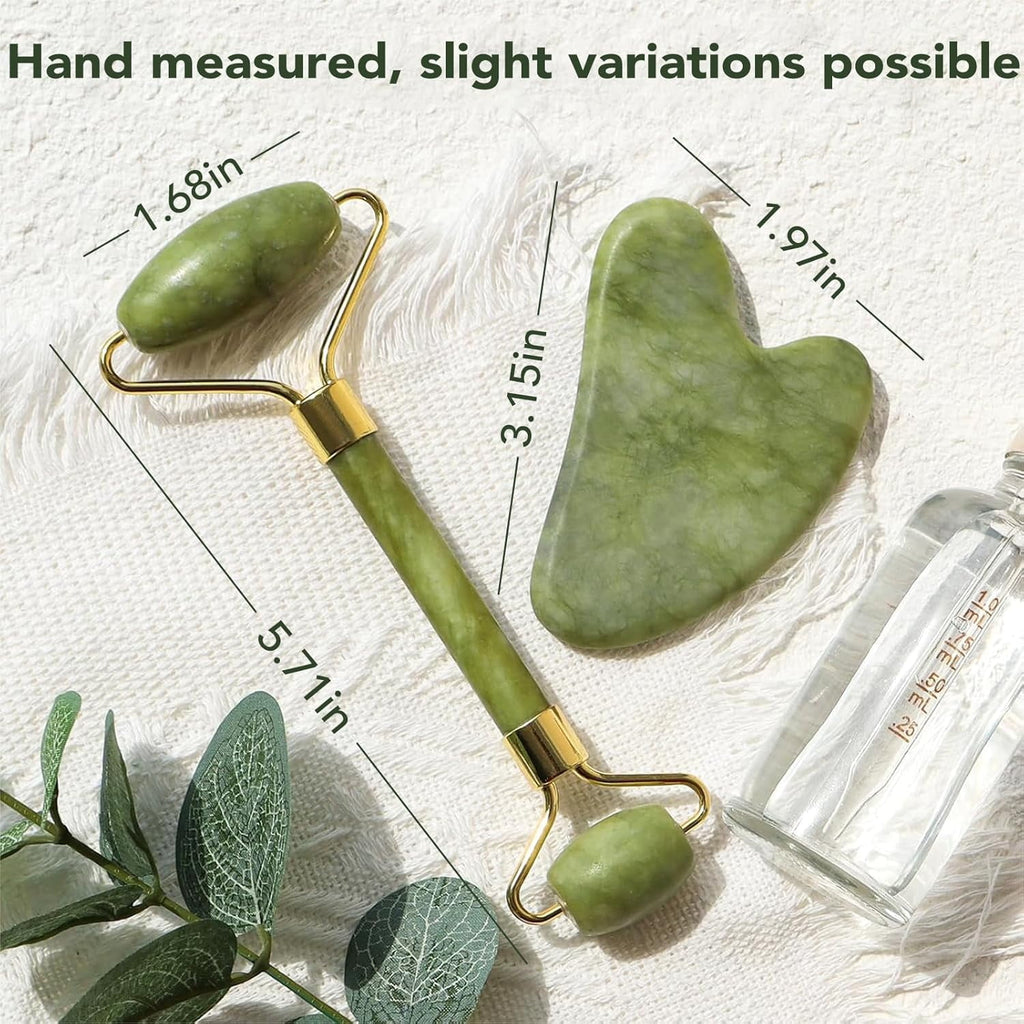 CozyNestFinds Face Massager Rose Quartz Face Roller &amp; Gua Sha Facial Tool Set, Muscle Tension Relief, Skin Care Gifts for Woman/Men, Skin Care Gifts