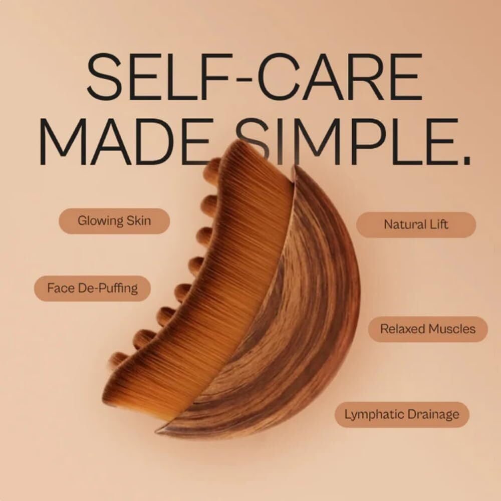 Aeki Lymphatic Contour Face Brush - Reduces Puffiness &amp; Restores Definition, Aeki Lymphatic Face Brush, 100% Gentle &amp; Soft on Skin | Naturally Sculpted Look,Aekii Facial Brush