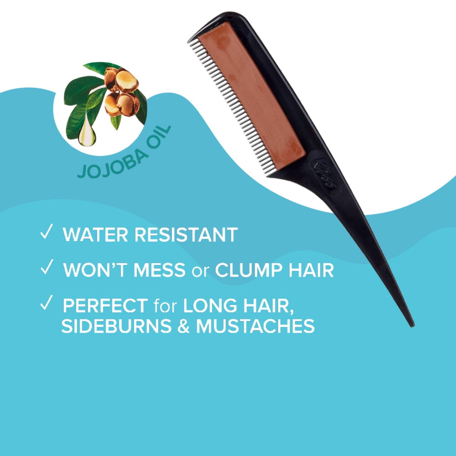 RED by Kiss Quick Cover Root Touch Up Comb Type Water-Resistant Temporary Gray Concealer Cover Up Brush for Hair and Beard (Black)